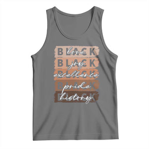 Black Love Joy Excellence Pride History Tank Top Proud African American Melanin Brush Stroke TS11 Black Heather Print Your Wear