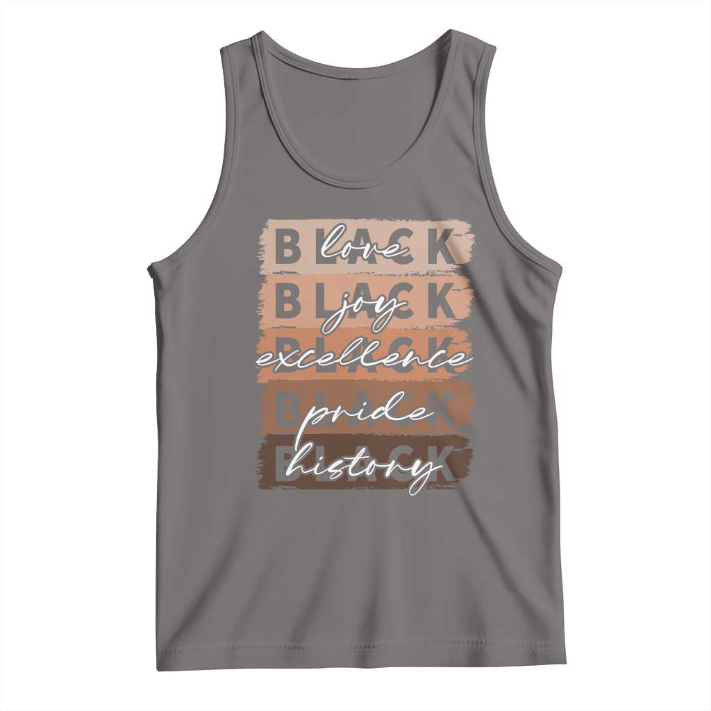 Black Love Joy Excellence Pride History Tank Top Proud African American Melanin Brush Stroke TS11 Deep Heather Print Your Wear