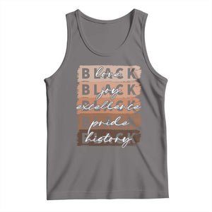 Black Love Joy Excellence Pride History Tank Top Proud African American Melanin Brush Stroke TS11 Deep Heather Print Your Wear