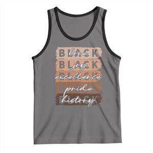 Black Love Joy Excellence Pride History Tank Top Proud African American Melanin Brush Stroke TS11 Deep Heather Black Print Your Wear