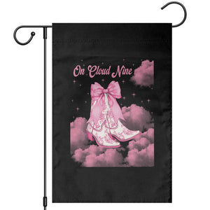 On Cloud Nine Garden Flag 9th Birthday Bday Girl Pink Coquette Cowgirl Boots TS11 Black Print Your Wear