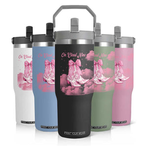 On Cloud Nine Flip Straw Tumbler 9th Birthday Bday Girl Pink Coquette Cowgirl Boots TS11 Print Your Wear