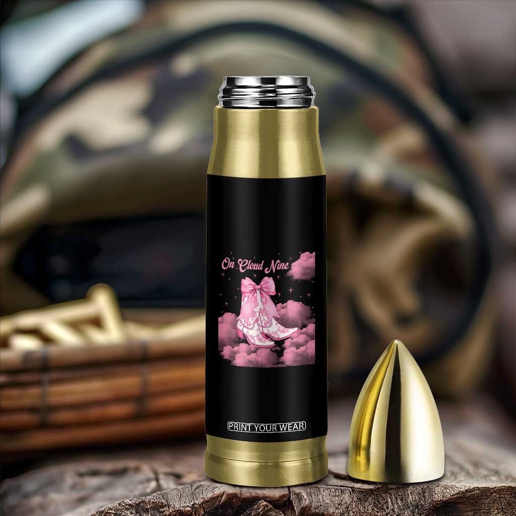 On Cloud Nine Bullet Tumbler 9th Birthday Bday Girl Pink Coquette Cowgirl Boots TS11 Print Your Wear