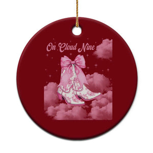 On Cloud Nine Ceramic Ornament 9th Birthday Bday Girl Pink Coquette Cowgirl Boots TS11 1pc Red Print Your Wear