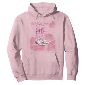 On Cloud Nine Hoodie 9th Birthday Bday Girl Pink Coquette Cowgirl Boots TS11 Light Pink Print Your Wear