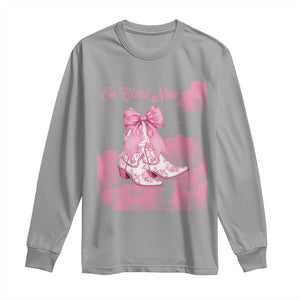 On Cloud Nine Long Sleeve Shirt 9th Birthday Bday Girl Pink Coquette Cowgirl Boots TS11 Sport Gray Print Your Wear