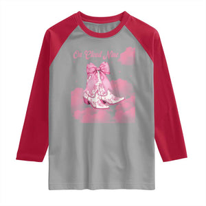 On Cloud Nine Raglan Shirt 9th Birthday Bday Girl Pink Coquette Cowgirl Boots TS11 Sport Gray Red Print Your Wear