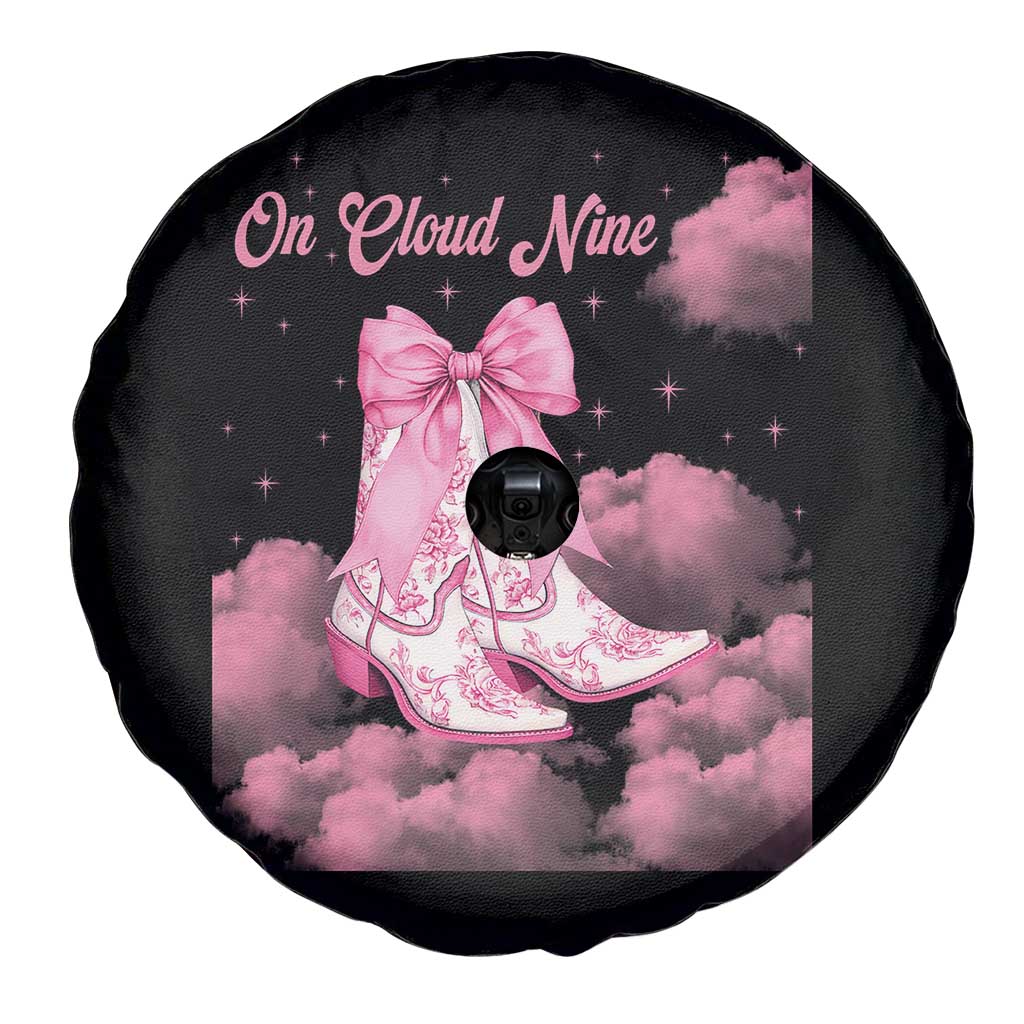 On Cloud Nine Spare Tire Cover 9th Birthday Bday Girl Pink Coquette Cowgirl Boots TS11 Print Your Wear