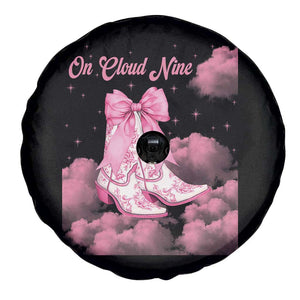 On Cloud Nine Spare Tire Cover 9th Birthday Bday Girl Pink Coquette Cowgirl Boots TS11 Print Your Wear