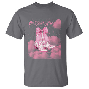 On Cloud Nine T Shirt 9th Birthday Bday Girl Pink Coquette Cowgirl Boots TS11 Charcoal Print Your Wear