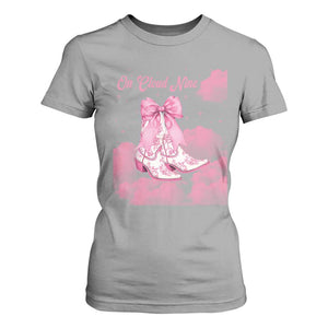 On Cloud Nine T Shirt For Women 9th Birthday Bday Girl Pink Coquette Cowgirl Boots TS11 Sport Gray Print Your Wear