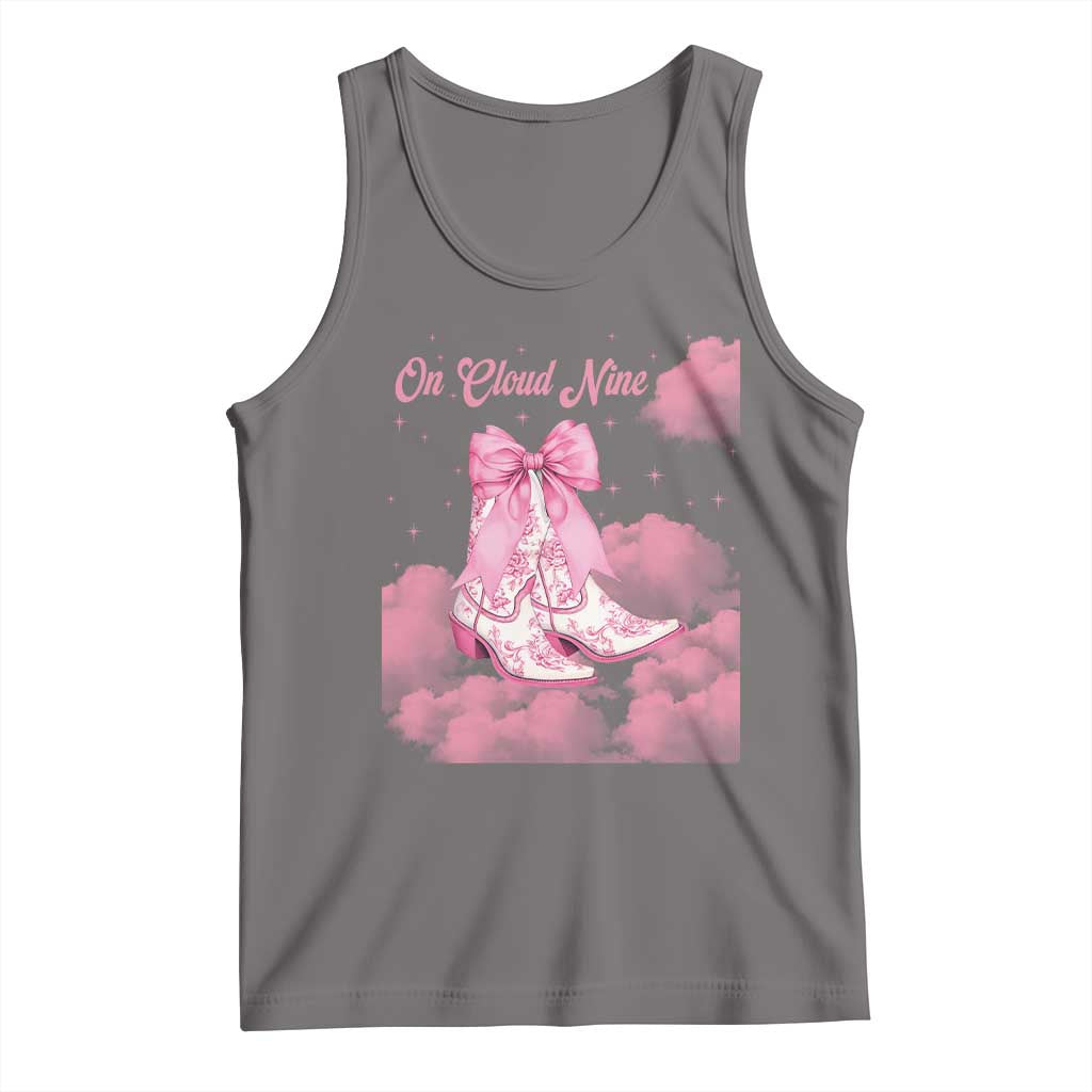 On Cloud Nine Tank Top 9th Birthday Bday Girl Pink Coquette Cowgirl Boots TS11 Deep Heather Print Your Wear