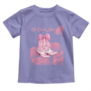 On Cloud Nine Toddler T Shirt 9th Birthday Bday Girl Pink Coquette Cowgirl Boots TS11 Violet Print Your Wear