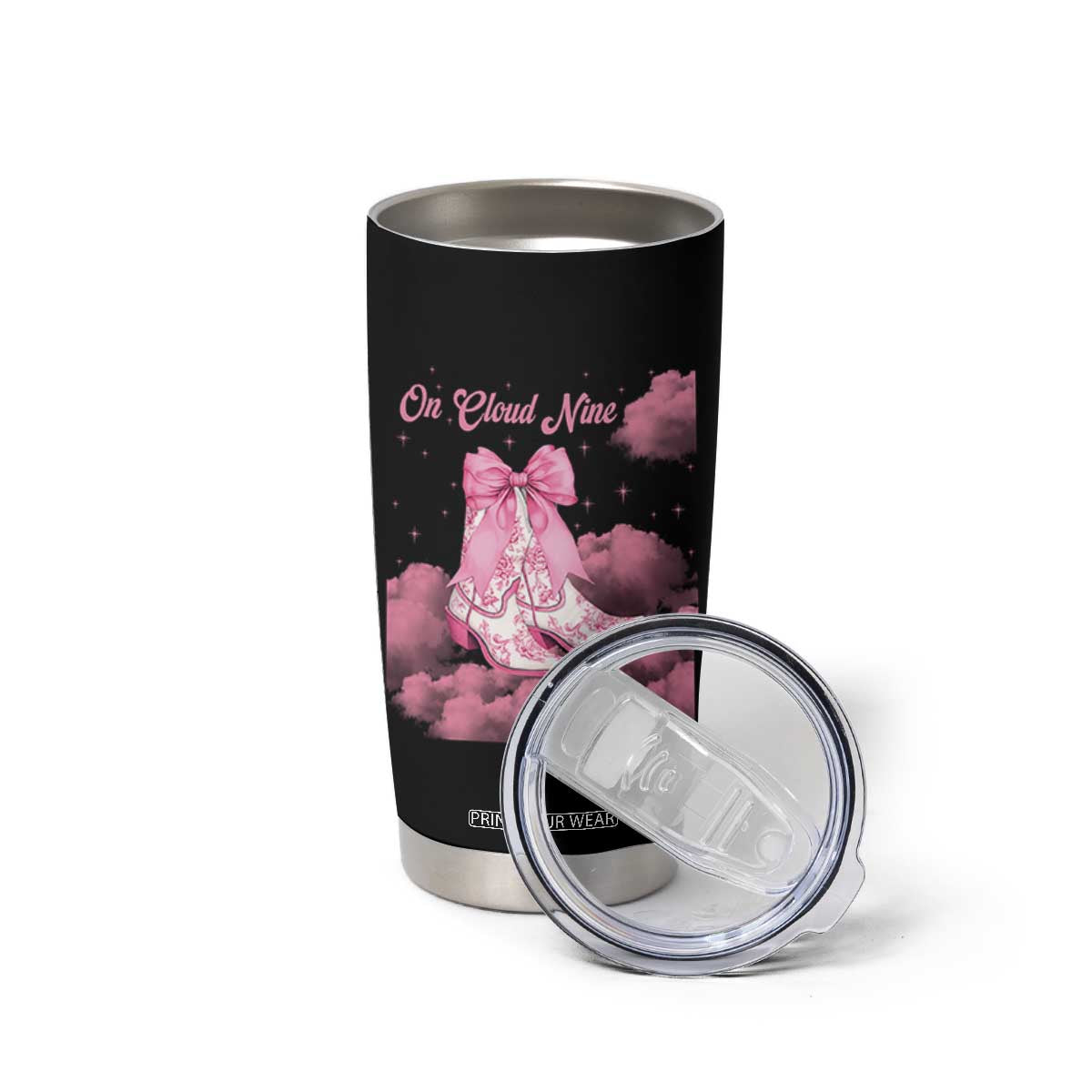 On Cloud Nine Tumbler Cup 9th Birthday Bday Girl Pink Coquette Cowgirl Boots TS11 Print Your Wear