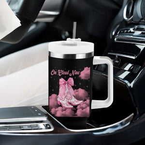 On Cloud Nine Tumbler With Handle 9th Birthday Bday Girl Pink Coquette Cowgirl Boots TS11 Print Your Wear