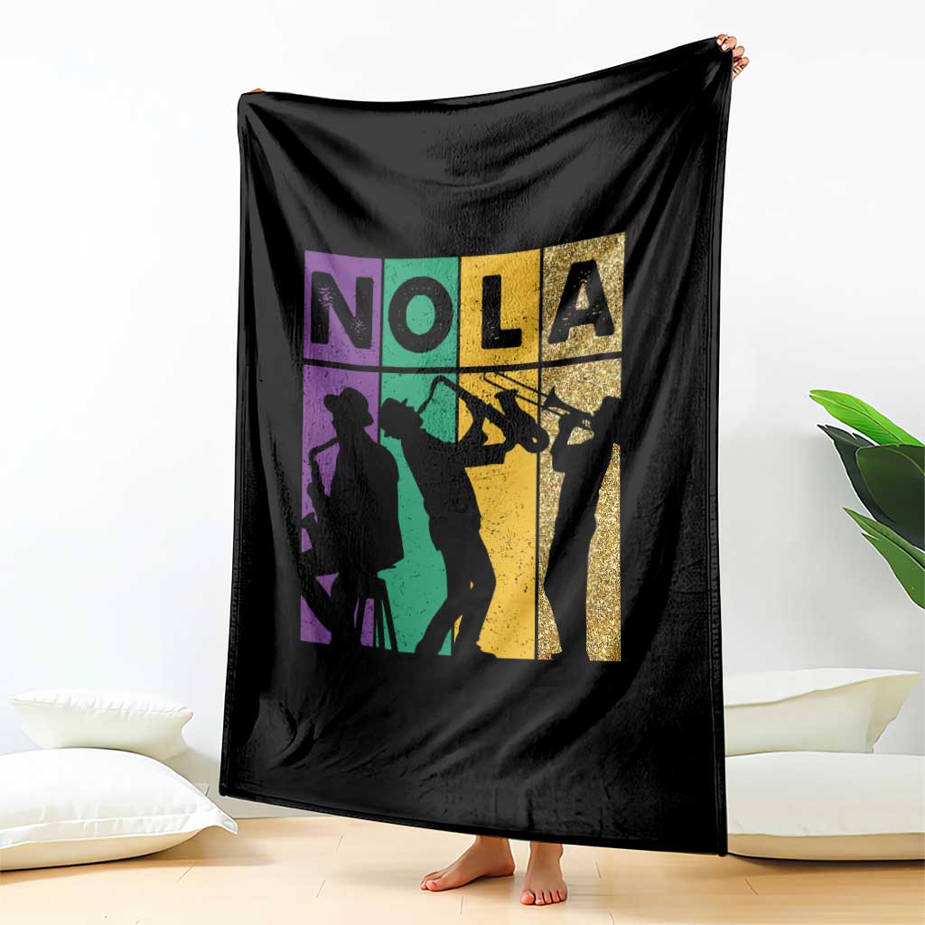 Mardi Gras NOLA New Orleans Carnival Jazz Music Glitter Print Throw Blanket TS11 Print Your Wear