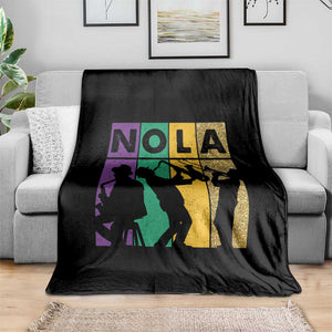 Mardi Gras NOLA New Orleans Carnival Jazz Music Glitter Print Throw Blanket TS11 Print Your Wear