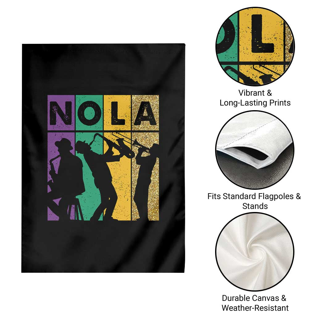 Mardi Gras NOLA New Orleans Carnival Jazz Music Glitter Print Garden Flag TS11 Print Your Wear