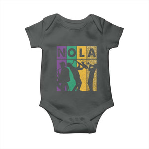 Mardi Gras NOLA New Orleans Carnival Jazz Music Glitter Print Baby Onesie TS11 Dark Heather Print Your Wear
