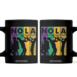 Mardi Gras NOLA New Orleans Carnival Jazz Music Glitter Print Coffee Mug TS11 Black Print Your Wear