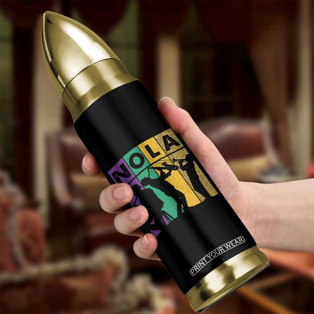 Mardi Gras NOLA New Orleans Carnival Jazz Music Glitter Print Bullet Tumbler TS11 Print Your Wear