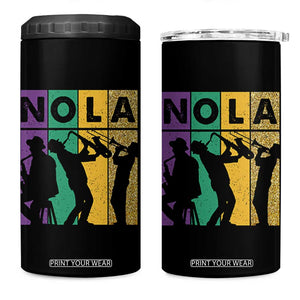 Mardi Gras NOLA New Orleans Carnival Jazz Music Glitter Print 4 in 1 Can Cooler Tumbler TS11 One Size: 16 oz Black Print Your Wear