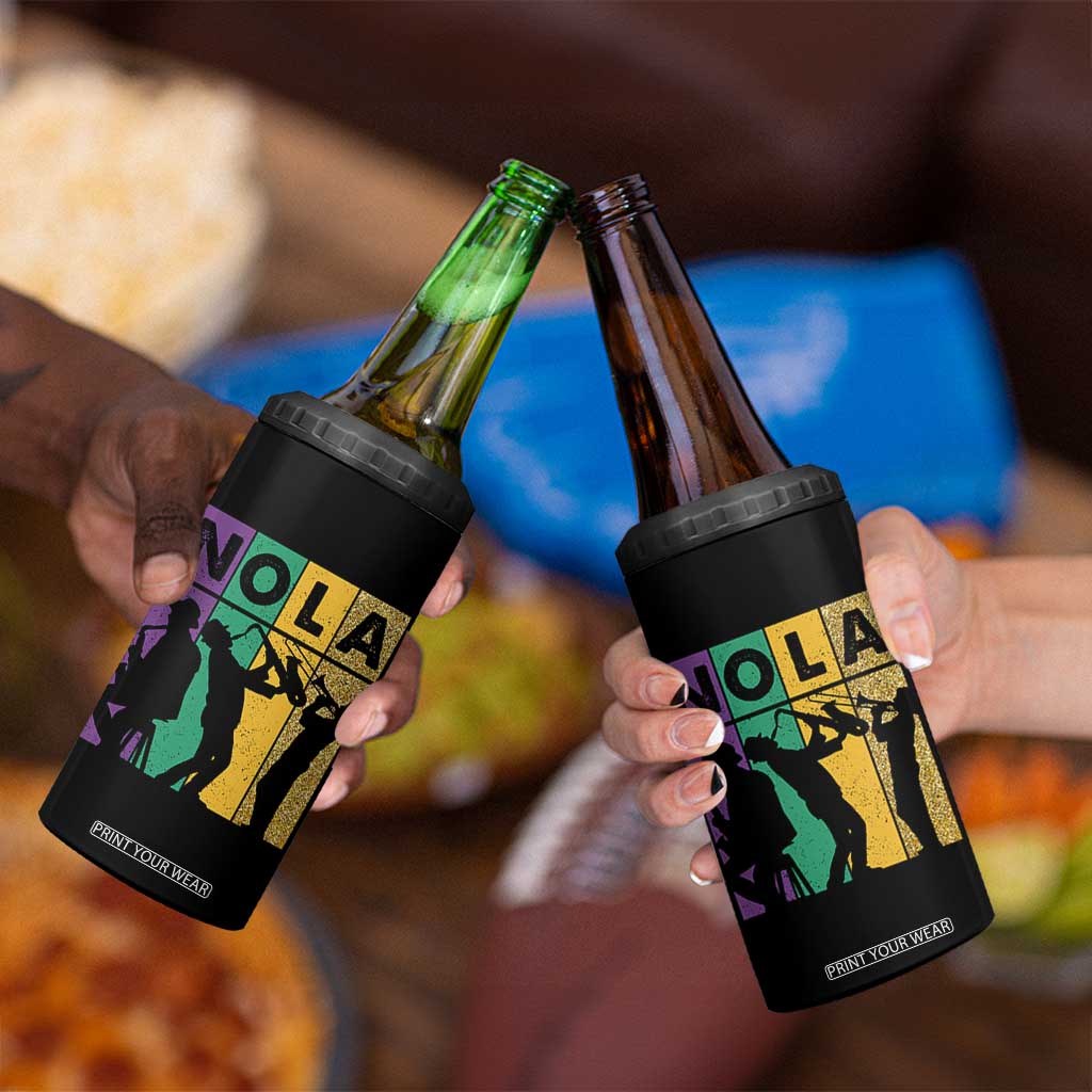Mardi Gras NOLA New Orleans Carnival Jazz Music Glitter Print 4 in 1 Can Cooler Tumbler TS11 Print Your Wear