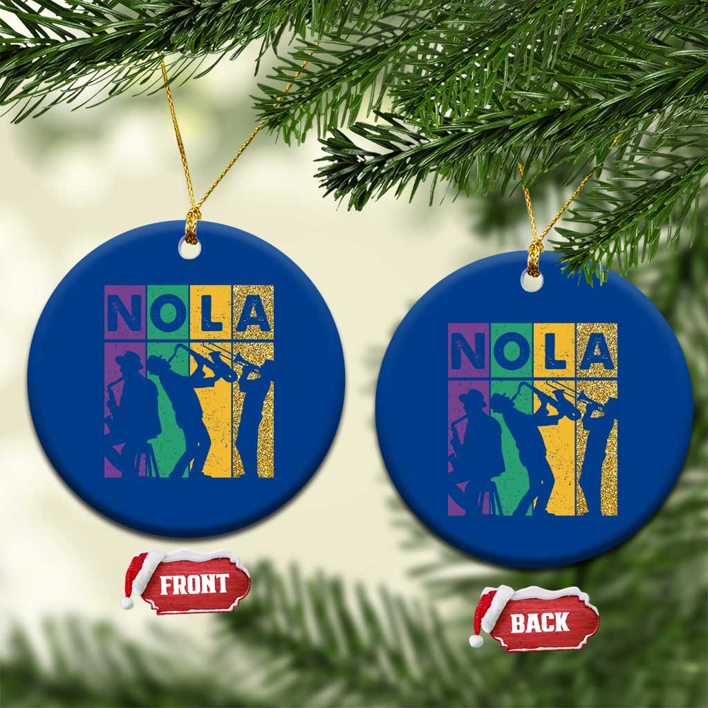Mardi Gras NOLA New Orleans Carnival Jazz Music Glitter Print Ceramic Ornament TS11 1pc Blue Print Your Wear