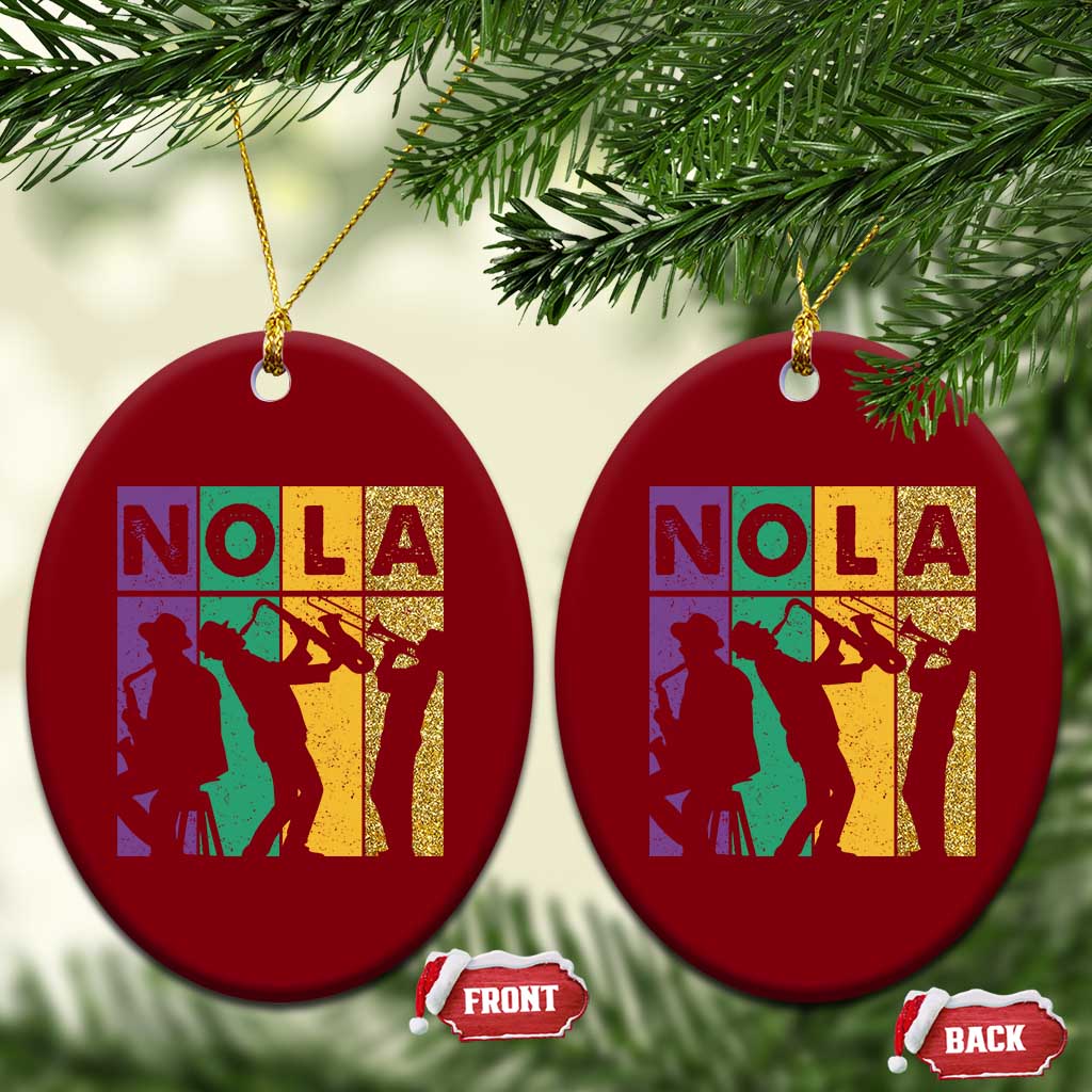 Mardi Gras NOLA New Orleans Carnival Jazz Music Glitter Print Ceramic Ornament TS11 Print Your Wear