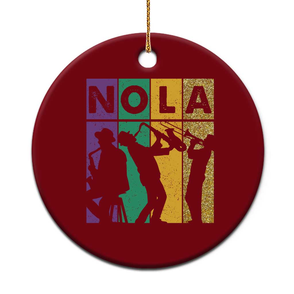 Mardi Gras NOLA New Orleans Carnival Jazz Music Glitter Print Ceramic Ornament TS11 1pc Red Print Your Wear