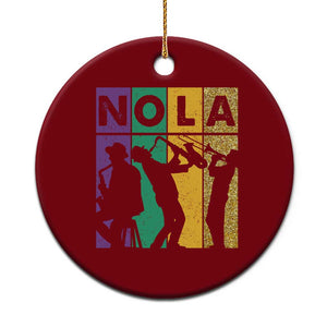 Mardi Gras NOLA New Orleans Carnival Jazz Music Glitter Print Ceramic Ornament TS11 1pc Red Print Your Wear