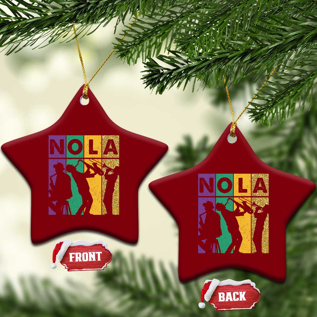 Mardi Gras NOLA New Orleans Carnival Jazz Music Glitter Print Ceramic Ornament TS11 Print Your Wear