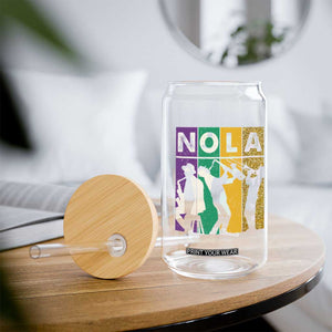 Mardi Gras NOLA New Orleans Carnival Jazz Music Glitter Print Glass Can TS11 Print Your Wear