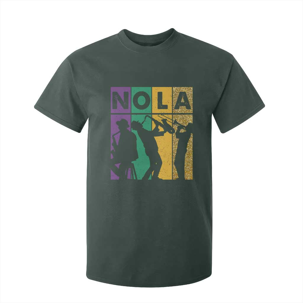 Mardi Gras NOLA New Orleans Carnival Jazz Music Glitter Print T Shirt For Kid TS11 Dark Forest Green Print Your Wear
