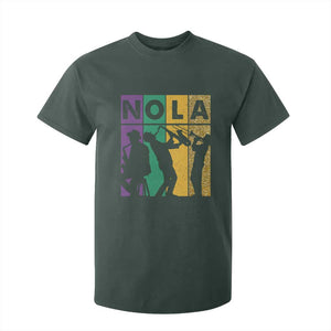 Mardi Gras NOLA New Orleans Carnival Jazz Music Glitter Print T Shirt For Kid TS11 Dark Forest Green Print Your Wear