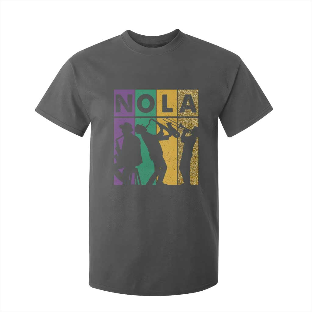 Mardi Gras NOLA New Orleans Carnival Jazz Music Glitter Print T Shirt For Kid TS11 Dark Heather Print Your Wear