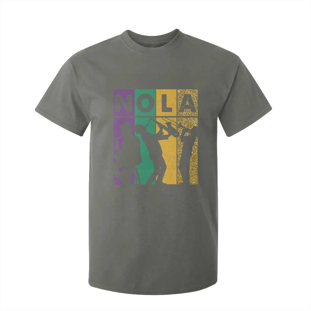 Mardi Gras NOLA New Orleans Carnival Jazz Music Glitter Print T Shirt For Kid TS11 Military Green Print Your Wear
