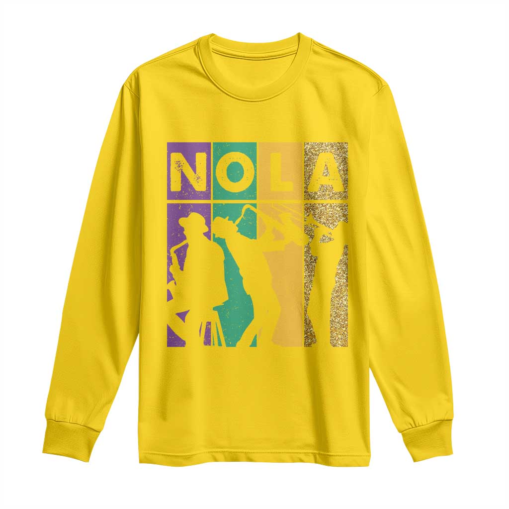 Mardi Gras NOLA New Orleans Carnival Jazz Music Glitter Print Long Sleeve Shirt TS11 Daisy Print Your Wear