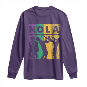 Mardi Gras NOLA New Orleans Carnival Jazz Music Glitter Print Long Sleeve Shirt TS11 Purple Print Your Wear