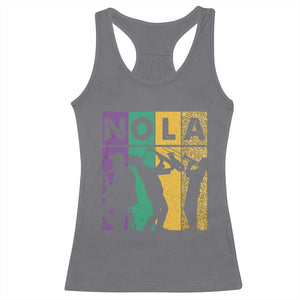 Mardi Gras NOLA New Orleans Carnival Jazz Music Glitter Print Racerback Tank Top TS11 Charcoal Print Your Wear