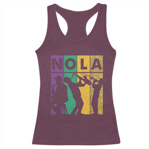 Mardi Gras NOLA New Orleans Carnival Jazz Music Glitter Print Racerback Tank Top TS11 Maroon Print Your Wear