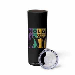 Mardi Gras NOLA New Orleans Carnival Jazz Music Glitter Print Skinny Tumbler TS11 Print Your Wear