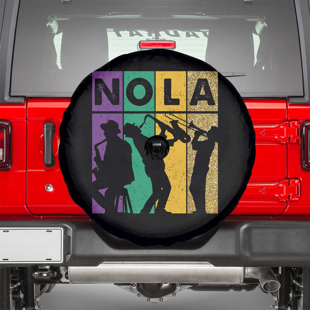 Mardi Gras NOLA New Orleans Carnival Jazz Music Glitter Print Spare Tire Cover TS11 Black Print Your Wear