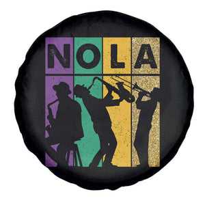 Mardi Gras NOLA New Orleans Carnival Jazz Music Glitter Print Spare Tire Cover TS11 Print Your Wear