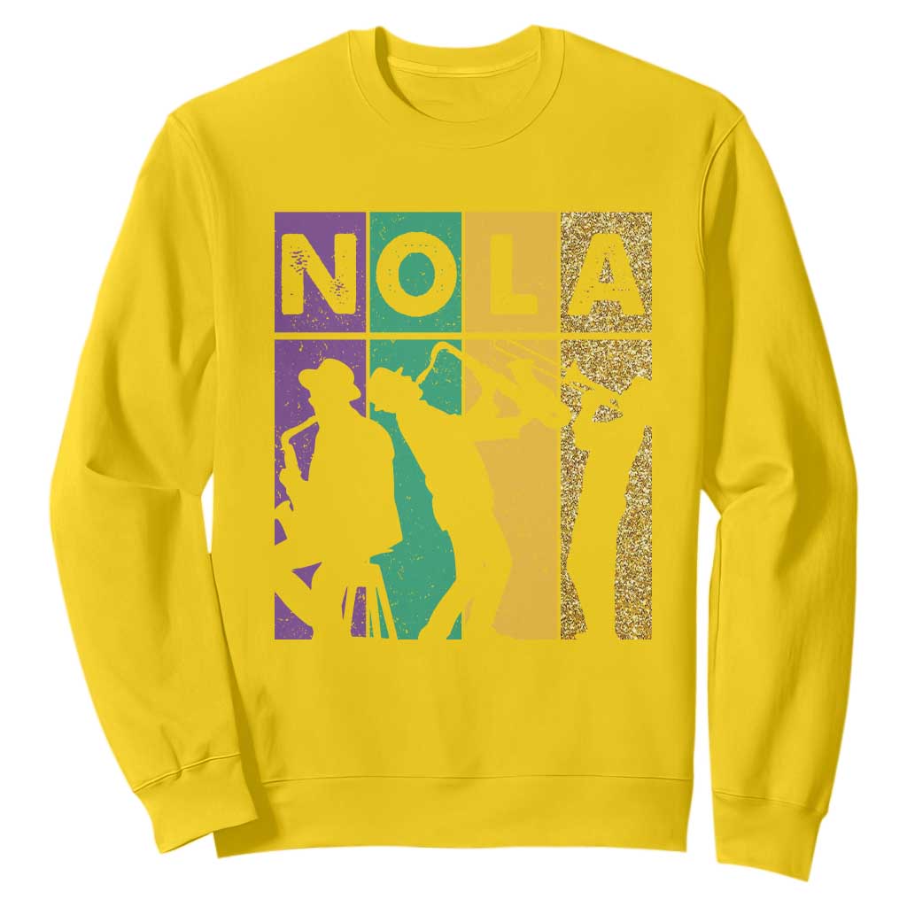 Mardi Gras NOLA New Orleans Carnival Jazz Music Glitter Print Sweatshirt TS11 Daisy Print Your Wear