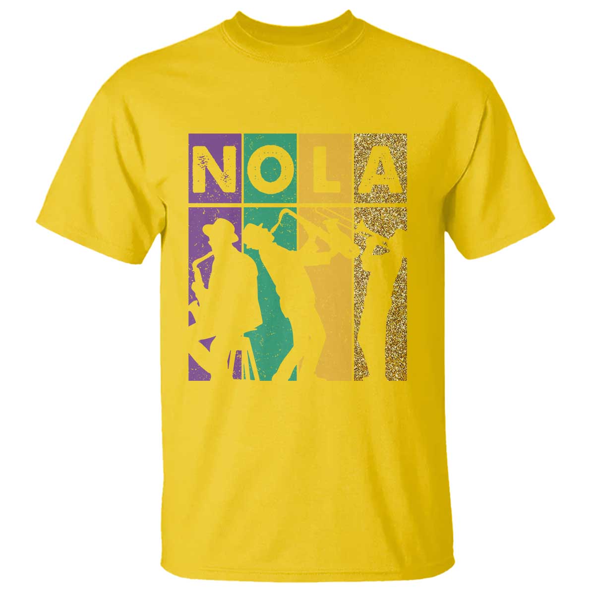 Mardi Gras NOLA New Orleans Carnival Jazz Music Glitter Print T Shirt TS11 Daisy Print Your Wear