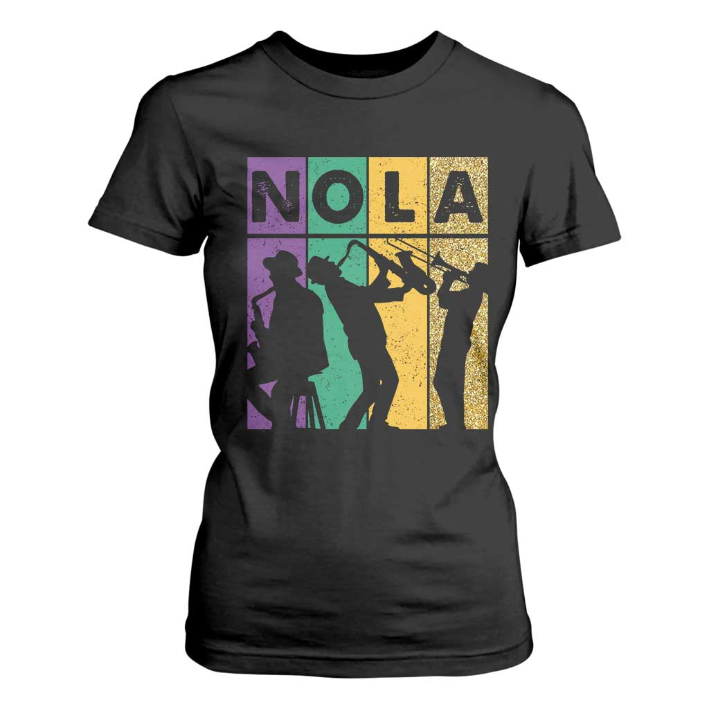 Mardi Gras NOLA New Orleans Carnival Jazz Music Glitter Print T Shirt For Women TS11 Black Print Your Wear