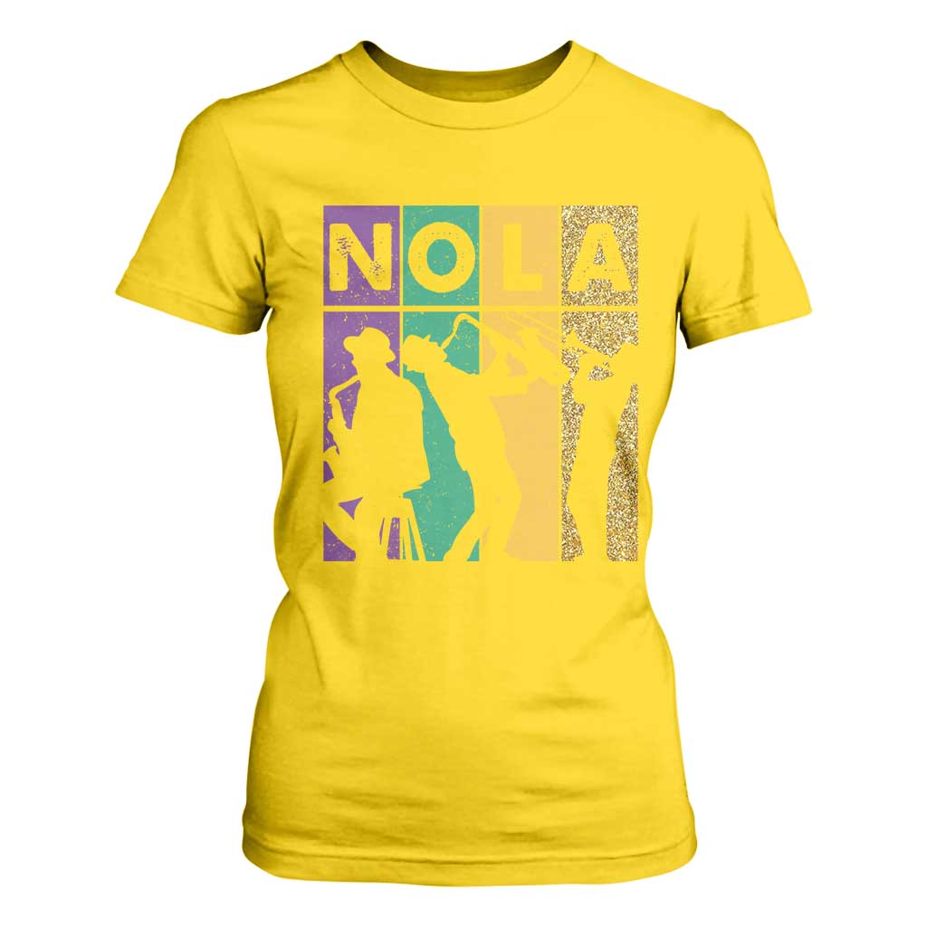 Mardi Gras NOLA New Orleans Carnival Jazz Music Glitter Print T Shirt For Women TS11 Daisy Print Your Wear