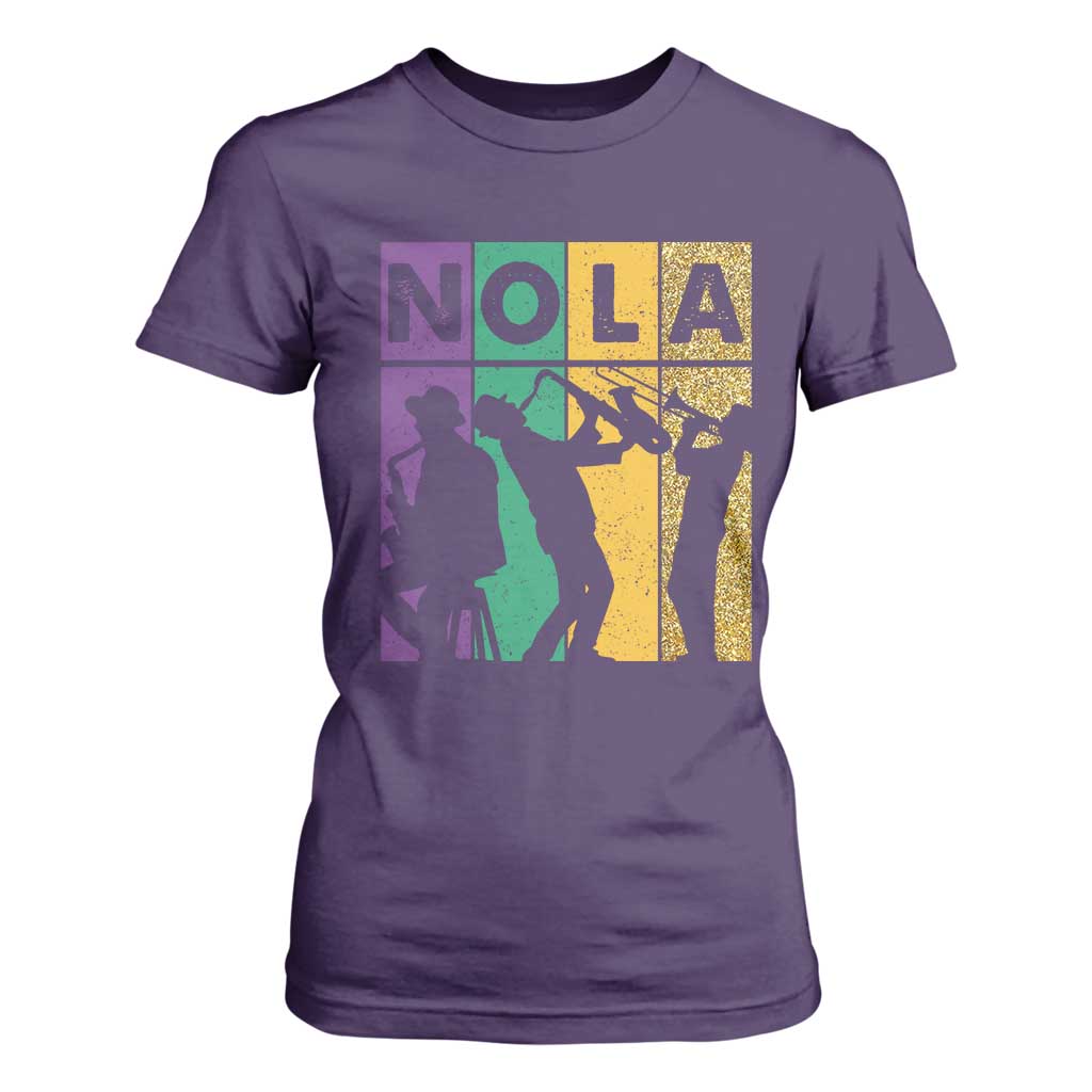 Mardi Gras NOLA New Orleans Carnival Jazz Music Glitter Print T Shirt For Women TS11 Purple Print Your Wear