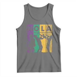 Mardi Gras NOLA New Orleans Carnival Jazz Music Glitter Print Tank Top TS11 Black Heather Print Your Wear